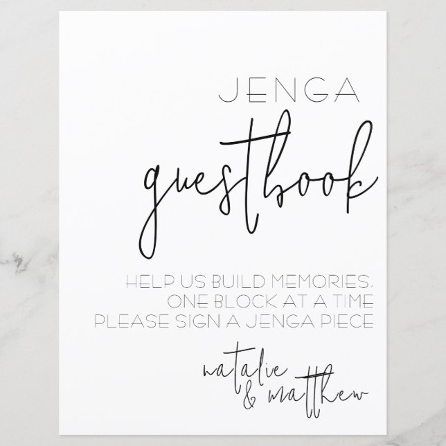 Lámina Libro de invitados simple (Anverso)