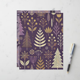 Lámina Libro de la Naturaleza Escandinava Morado y Oro