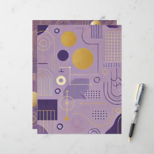 Lámina Libro de los patrones escandinavos morado y dorado