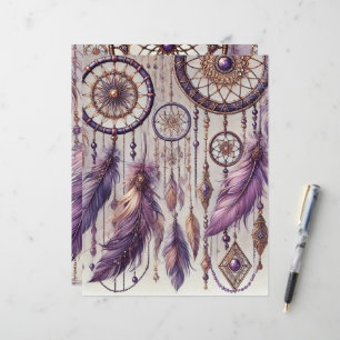 Lámina Libro de patrones del Boho morado y dorado Dreamca