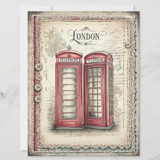 Lámina Libro de recortes de London & Lace Decoupage (Anverso)