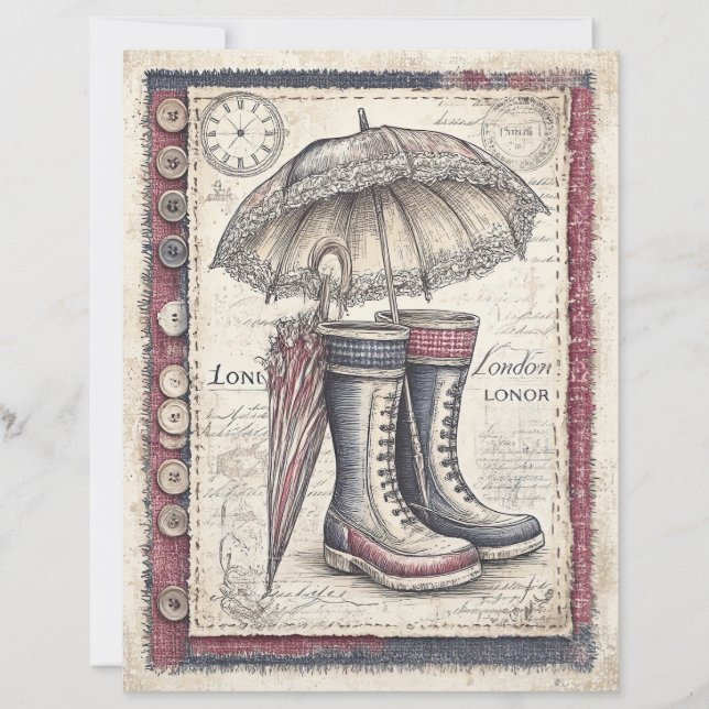 Lámina Libro de recortes de London & Lace Decoupage (Anverso)