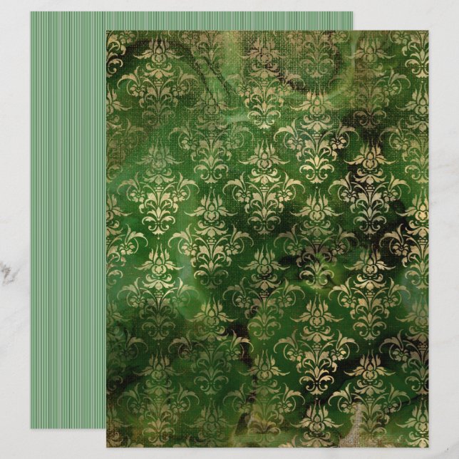 Lámina Libro verde gótico del Grunge victoriano (Anverso / Reverso)