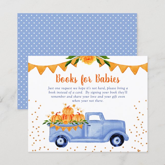 Lámina Libros de calabaza azul para bebés (Anverso / Reverso)