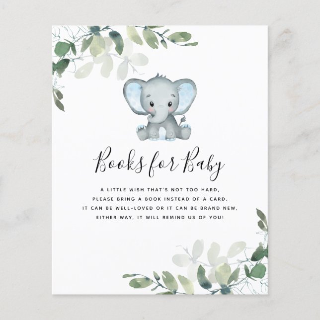 Lámina Libros de Elefante Eucalyptus para Baby Card (Anverso)