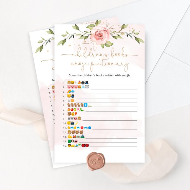 Lámina Libros de emoji de niños con flores de Rubor (Subido por el creador)