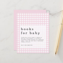 Lámina Libros de presupuesto rosa con gingham para bebé e