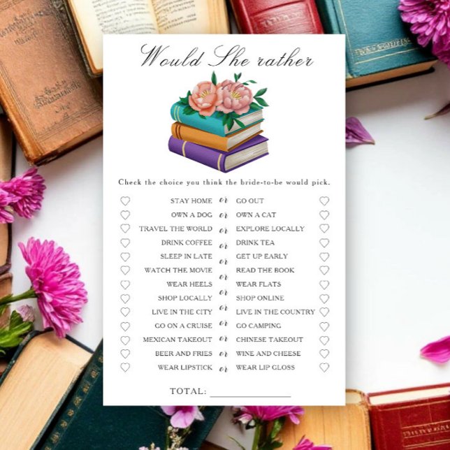 Lámina Libros Despedida de soltera Juego de '¿Qué prefier (Subido por el creador)