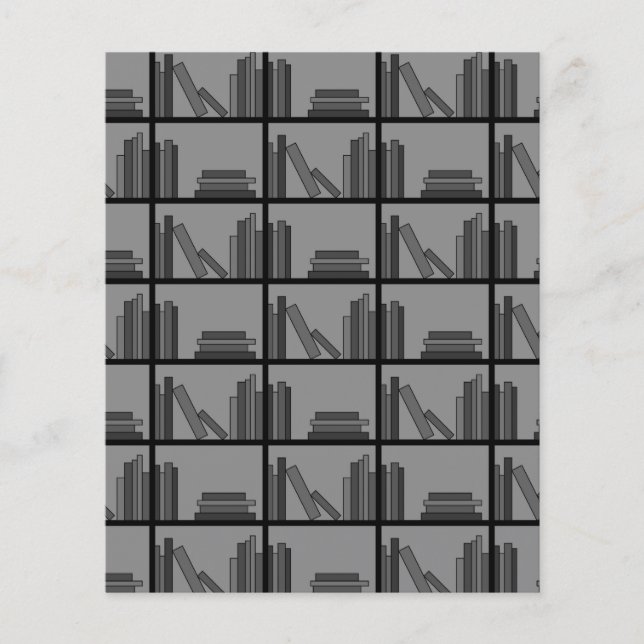 Lámina Libros en Shelf. Gris y Negro. (Anverso)