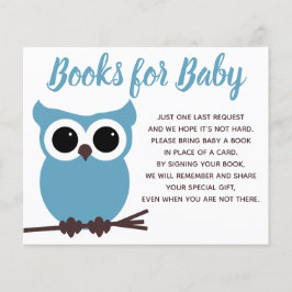 Lámina Libros para Baby Blue Owl Baby Shower Insert