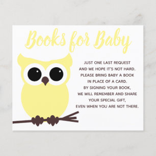 Lámina Libros para Bebé Lechuza Amarilla Insertar Baby Sh
