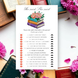 Lámina Libros para la ducha de novia - Él dijo que ella d