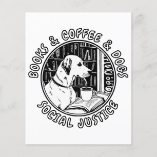 Lámina Libros Y Café Y Perros Y Justicia Social