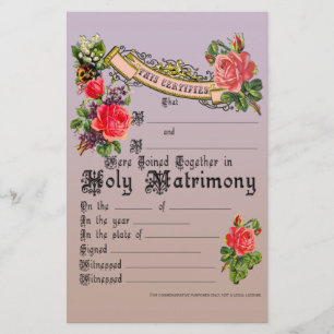 Lámina Licencia de Boda conmemorativa