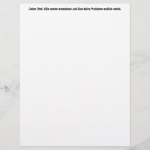 Lámina "Lieber Chef, bitte werde erwachsen..."