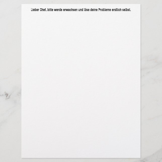 Lámina "Lieber Chef, bitte werde erwachsen..." (Anverso)