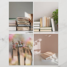 Lámina Light Academia Cozy Book Collage Scrapbook Paper