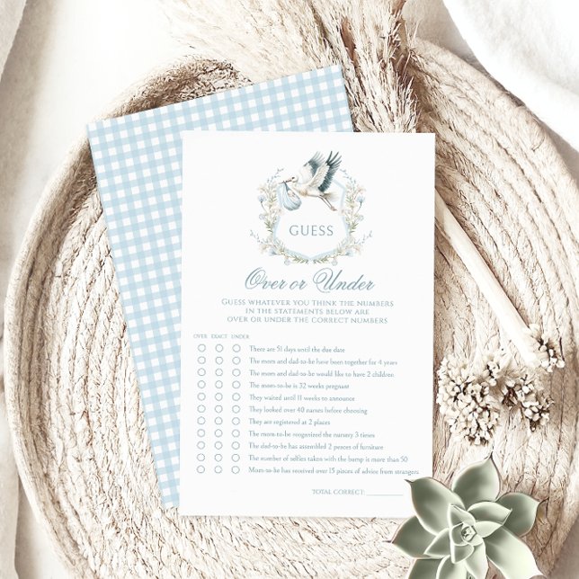 Lámina Light Blue Stork Baby Shower sobre o bajo juego (Subido por el creador)