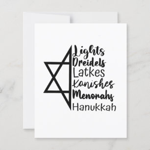 Lámina Light Dreidel Latke Kanish Menorah Hanukkah