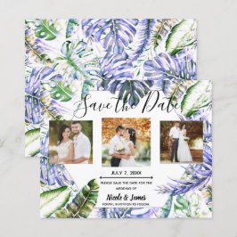 Lámina Lila Púrpura Isla Boda Tropical Save the Date