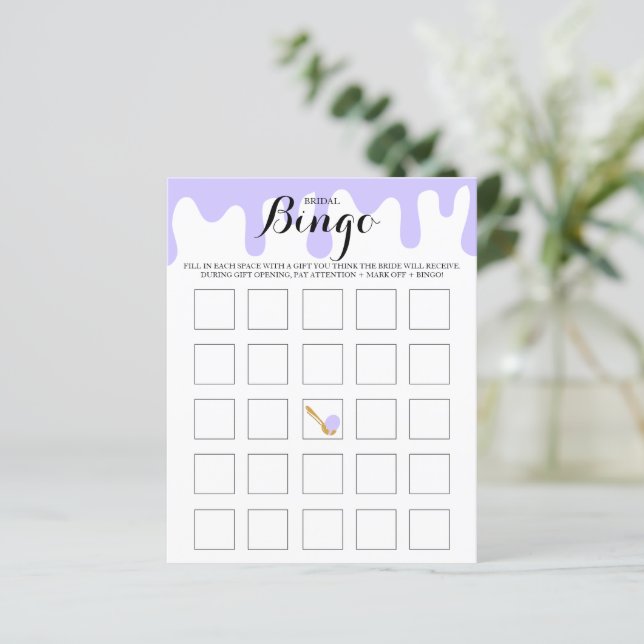 Lámina Lilac Ice Cream Bridal Shower Bridal Bingo (Anverso de pie)