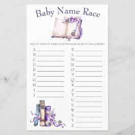 Lámina Lilac Nuevo Capítulo Baby Name Race Juego de Baby