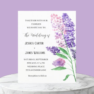 Lámina Lilas Acuarela Floral Boda Rústica Elegante