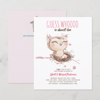 Lámina Lilibet Owl Baby Shower