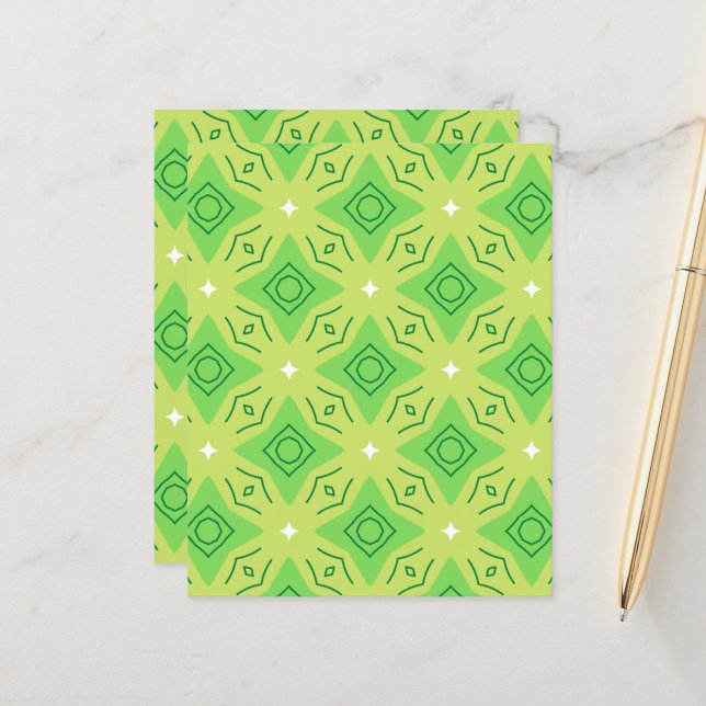 Lámina Lime Green Abstract Pattern 12.0 Scrapbook Paper (Anverso/Reverso In Situ)