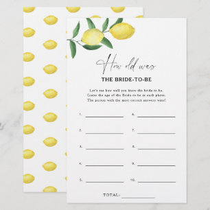 Lámina Limón cítrico - ¿Cuántos años tenía la novia para