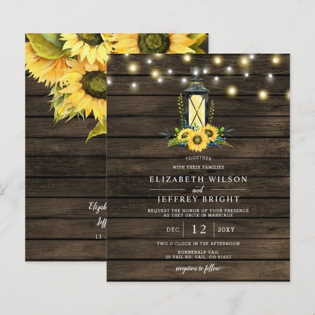 Lámina Línea de presupuesto ilumina la invitación a los g (Anverso / Reverso)