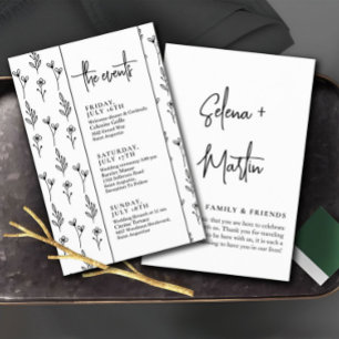 Lámina Línea de tiempo de eventos de Boda de guiones limp
