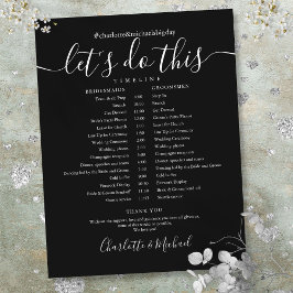 Lámina Línea De Tiempo De Programación De Bodas Blanco Y