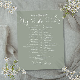 Lámina Línea de tiempo de programación del Boda de guione