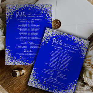 Lámina Línea de tiempo del Día de la boda del guión azul 