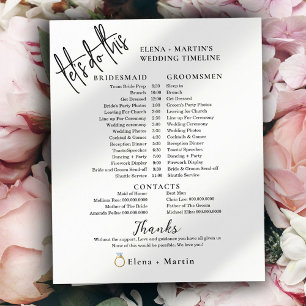 Lámina Línea de tiempo mínima del día de boda del guión d