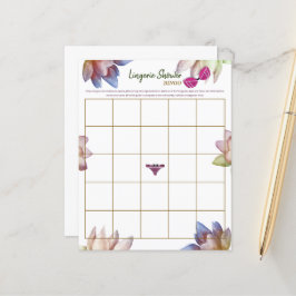 Lámina Lingerie Bridal Shower Bingo Juego Papel