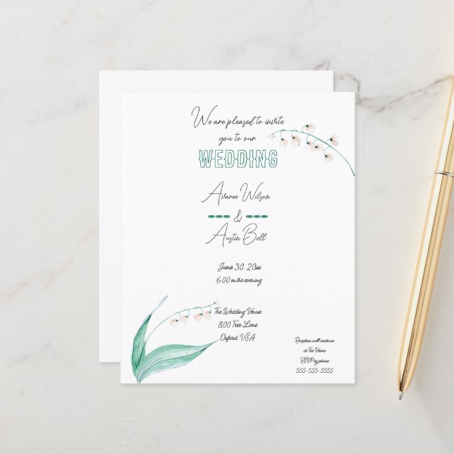 Lámina Lirio verde y blanco del valle (Anverso/Reverso In Situ)