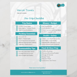 Lámina Lista de comprobación de MT antes del viaje