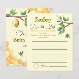 Lámina Lista de cubo de Baby Shower de Honey Bee
