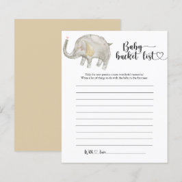 Lámina lista de deseos de bebé elefante pequeño