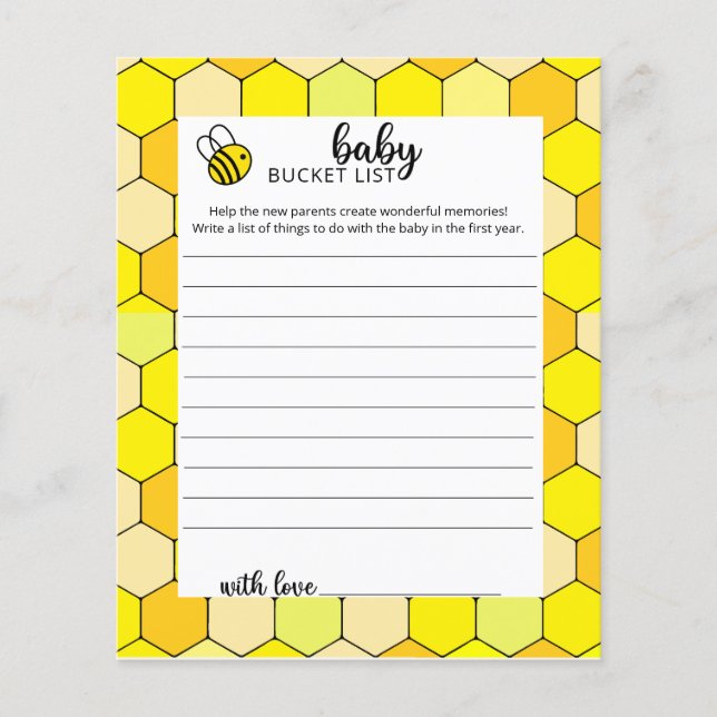 Lámina Lista de deseos de Little Bee Baby (Anverso)