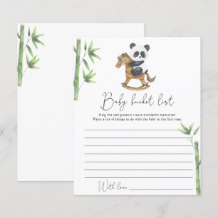 Lámina Lista de deseos del bebé oso panda