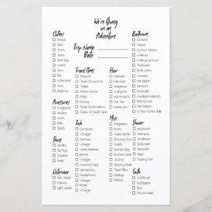 Lámina Lista de empaquetado de diario de viñetas