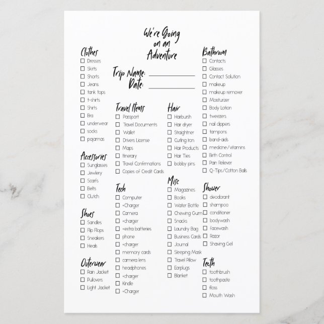 Lámina Lista de empaquetado de diario de viñetas (Anverso)