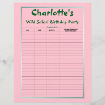Lista de invitados para la fiesta de cumpleaños de