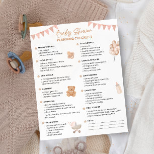 Lámina Lista de planificación de Baby Shower   Cute Baby 