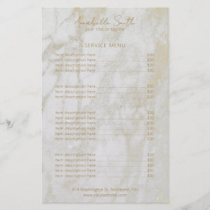 Lámina Lista de precios de mármol de oro moderno simple y