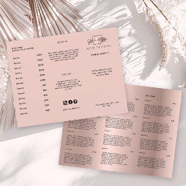 Lámina Lista de Precios de Servicios del Salón Chic Brush