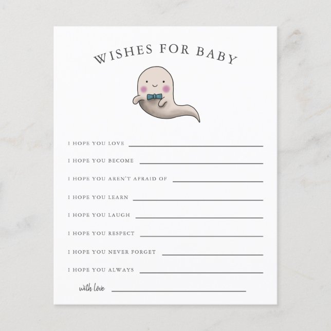 Lámina Little Boo Boy Ghost Wiers for Baby Card (Anverso)
